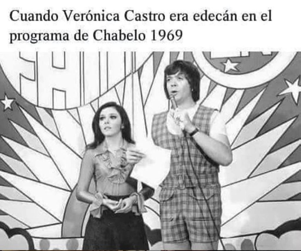 Inicios. Verónica Castro al lado de 'Chabelo' en 1969. (ESPECIAL)