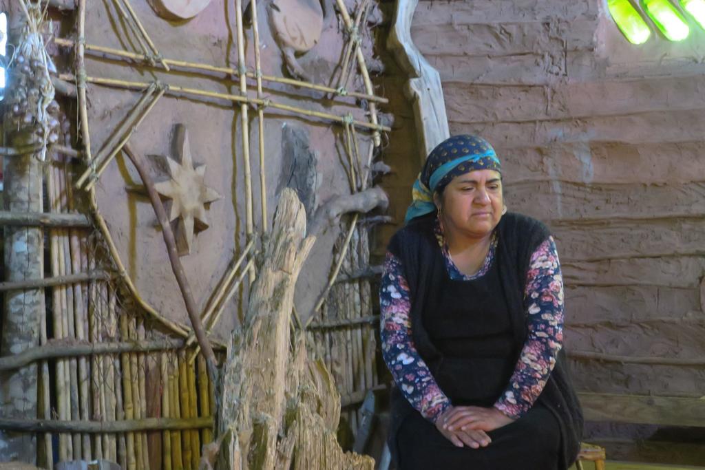 Su hogar. Las casas de los mapuches están hechas de tierra, piedras y cristal de botellas recicladas.