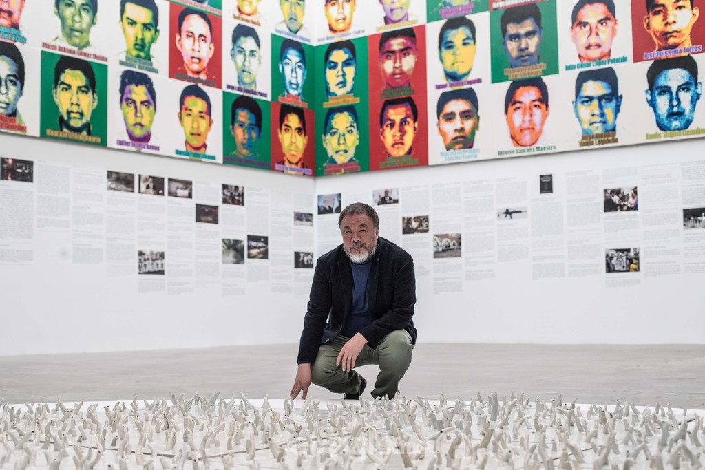 Creatividad. El artista chino desarrolló una obra acerca de los 43 estudiantes desaparecidos de Ayotzinapa. (CORTESÍA)