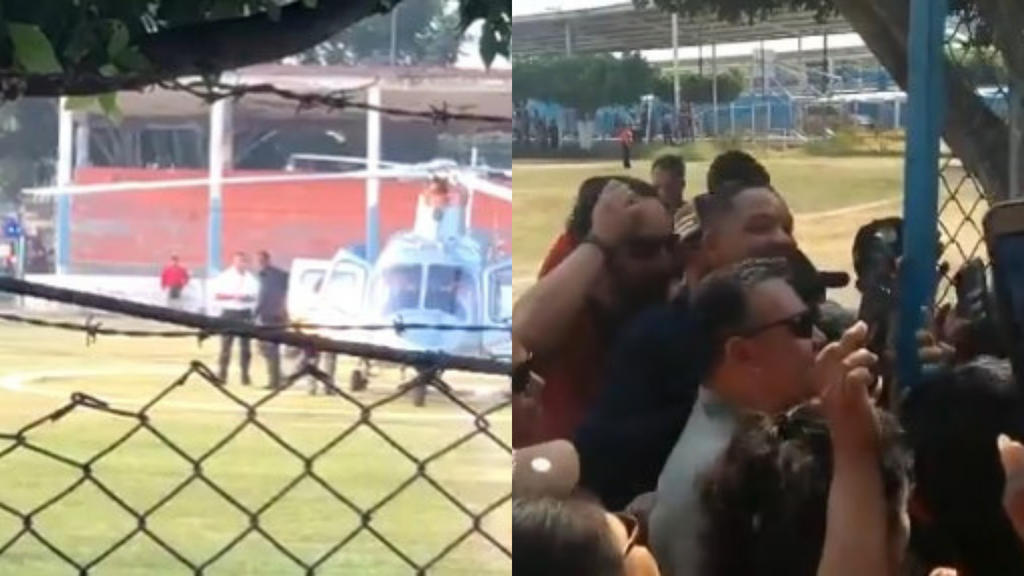 Hace unas horas, en una cancha de futbol del municipio Yautepec, Morelos, aterrizó un helicóptero de donde viajaba el actor y cantante, Will Smith. (ESPECIAL)