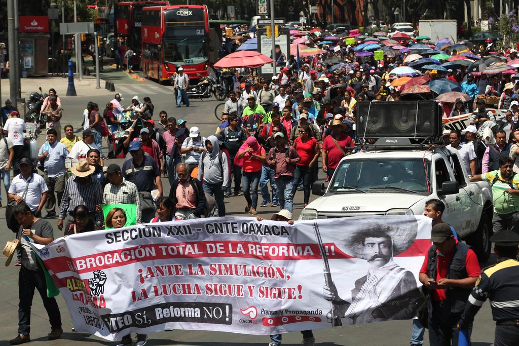La Coordinadora Nacional de Trabajadores de la Educación (CNTE) se movilizará otra vez en la Ciudad de México, en el marco del Día del Trabajo y para insistir en la abrogación de la reforma educativa. (ARCHIVO)