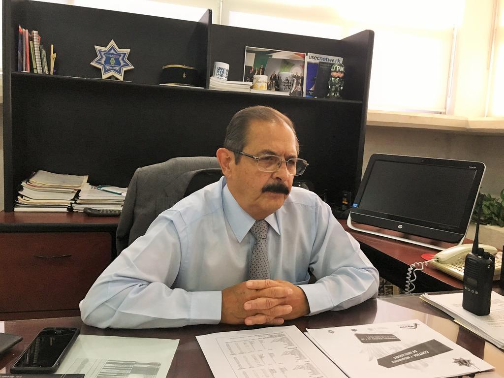 Ricardo Fontecilla Almaraz, director de Seguridad Pública Municipal, dijo que los índices delictivos se mantienen a la baja ligeramente, con respecto al año pasado. (EL SIGLO DE TORREÓN)