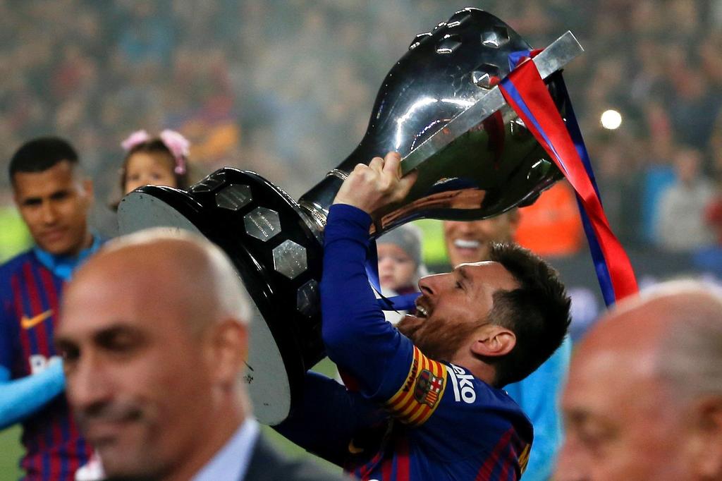 Messi ingresó de cambio en la segunda parte y anotó el gol del campeonato al minuto 62; Ernesto Valverde había decidió darle descanso de cara a la semifinal de Champions League del martes, pero ante el empate al descanso, recurrió a su '10'. (EFE)