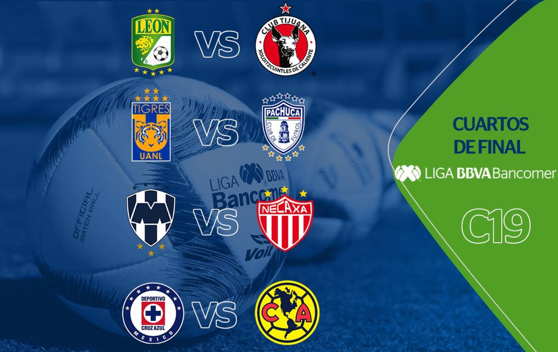 León, Tigres, Monterrey, Cruz Azul, América, Necaxa, Pachuca y Tijuana son los invitados a la Fiesta Grande del futbol mexicano. (Especial)