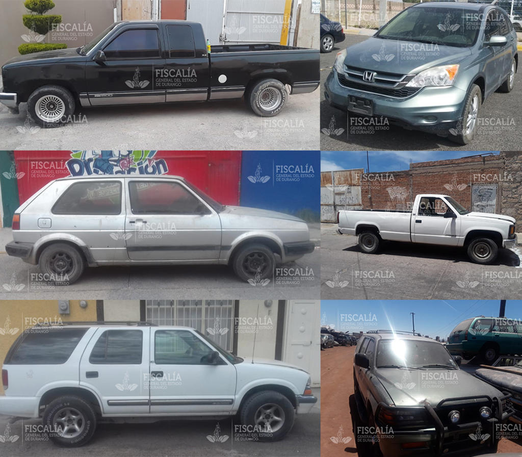Se recuperaron seis vehículos en distintas acciones en la ciudad de Durango. (ESPECIAL)