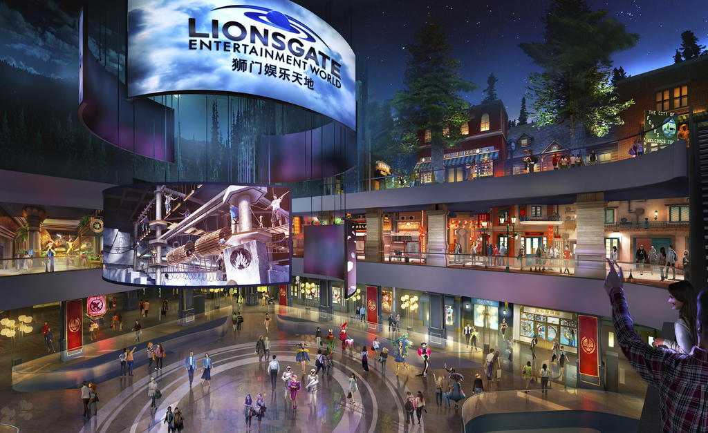 Parque. Una imagen por computadora proporcionada por
Lionsgate muestra el vestíbulo de Lionsgate Entertainment World. (AP)