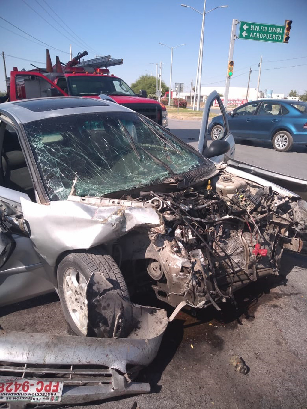 El accidente vial ocurrió la tarde del pasado domingo en el cruce del bulevar Rodríguez Triana y la calzada Francisco Sarabia de la colonia Sección 38 de la ciudad de Torreón. (EL SIGLO DE TORREÓN)