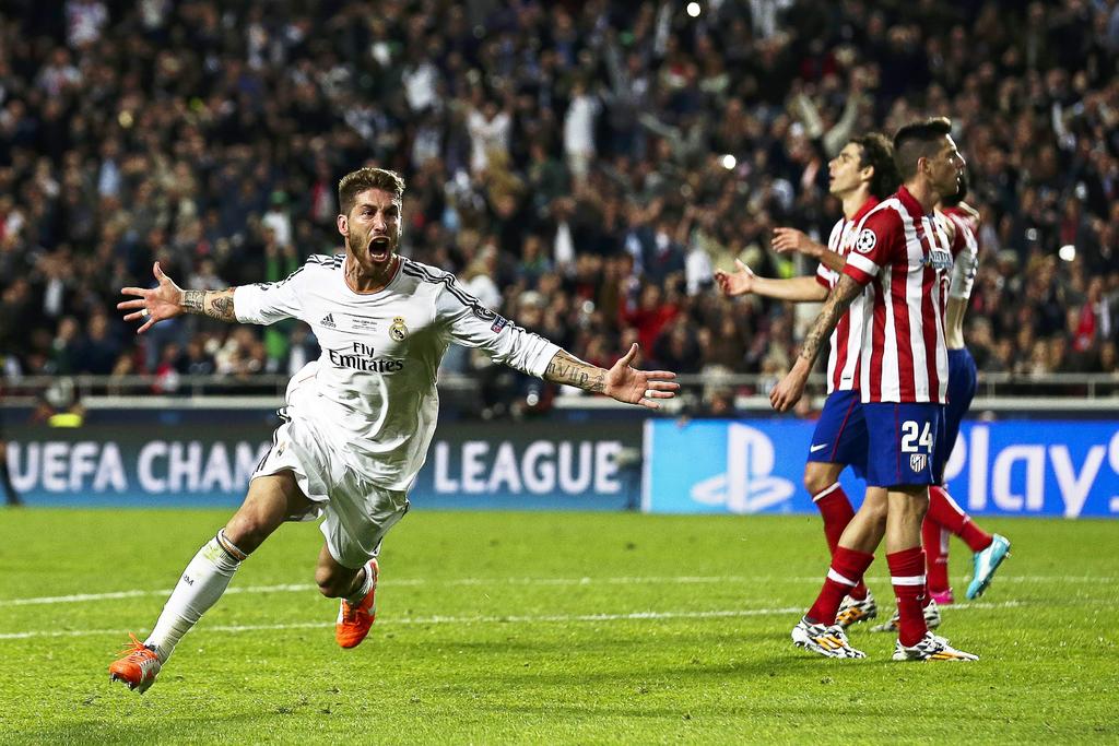 Sergio Ramos,  dijo este viernes, cuando se cumplen cinco años del gol que le marcó al Atlético de Madrid en Lisboa en el minuto 93 de la final de la Liga de Campeones 2014, que ese tanto lo consiguió 'con el alma'. (ARCHIVO)