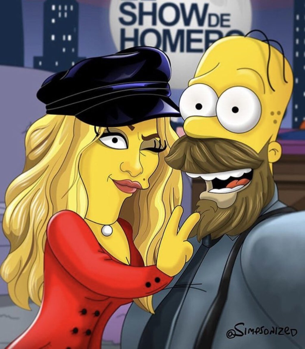 Entrevista. Paulina Rubio junto a Homero Simpson.