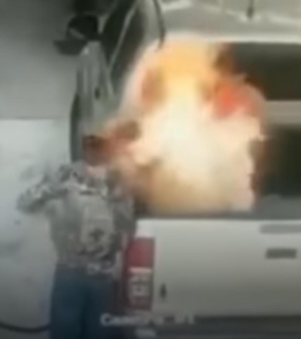 VIDEO: Explota bidón mientras lo surtían con gasolina