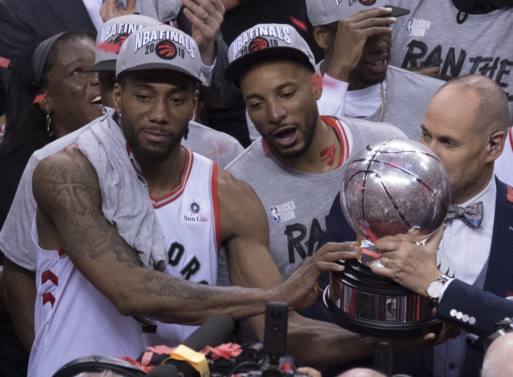 Tras ganar el título de la Conferencia del Este, los Raptors de Toronto se enfocan ahora en vencer a los Warriors en las Finales. (AP)