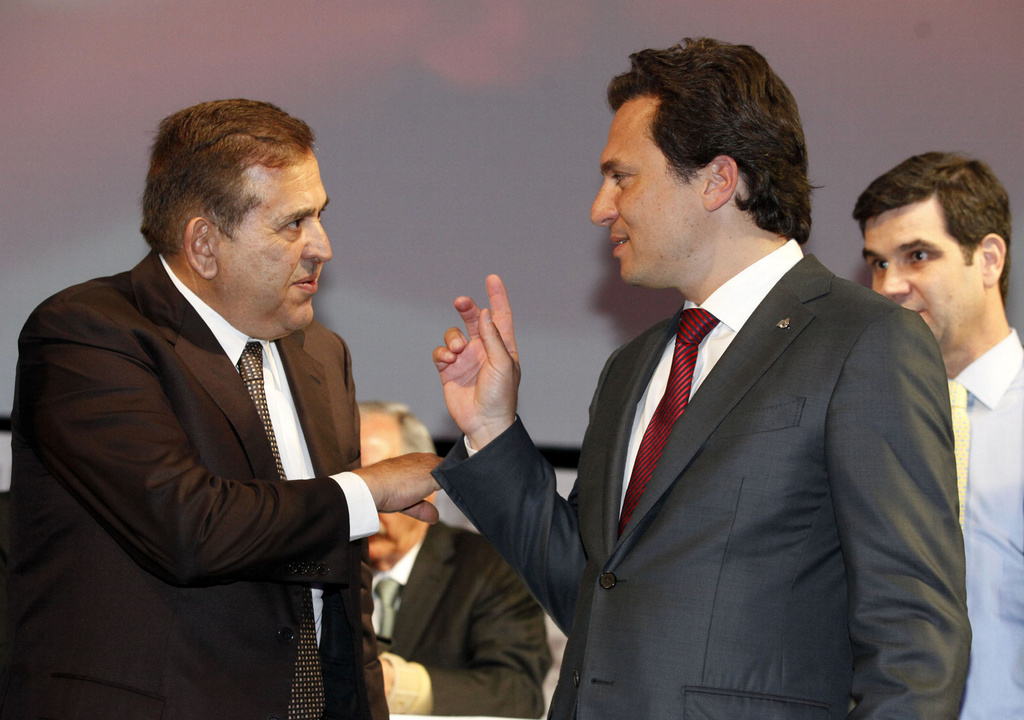 En la imagen se observa a Alonso Ancira, presidente del Consejo de Administración de AHMSA y a Emilio Lozoya. (ARCHIVO)