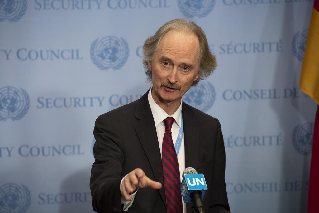 El enviado de la ONU para Siria, Geir Pedersen, ofrece declaraciones en la sede del organismo en Nueva York. (EFE)