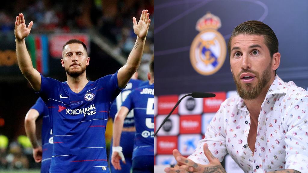 Sergio Ramos, capitán del Real Madrid, aseguró este jueves que el belga Eden Hazard 'es aun jugadorazo de nivel top', y aprobó su llegada al club blanco. (ARCHIVO)