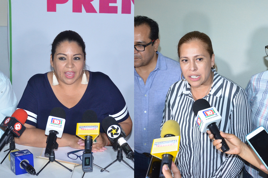 Las candidatas de PRI y Morena, Anavel Fernández y Marina Vitela, se proclamaron triunfadoras en la contienda por la presidencia municipal de Gómez Palacio. (EL SIGLO DE TORREÓN)
