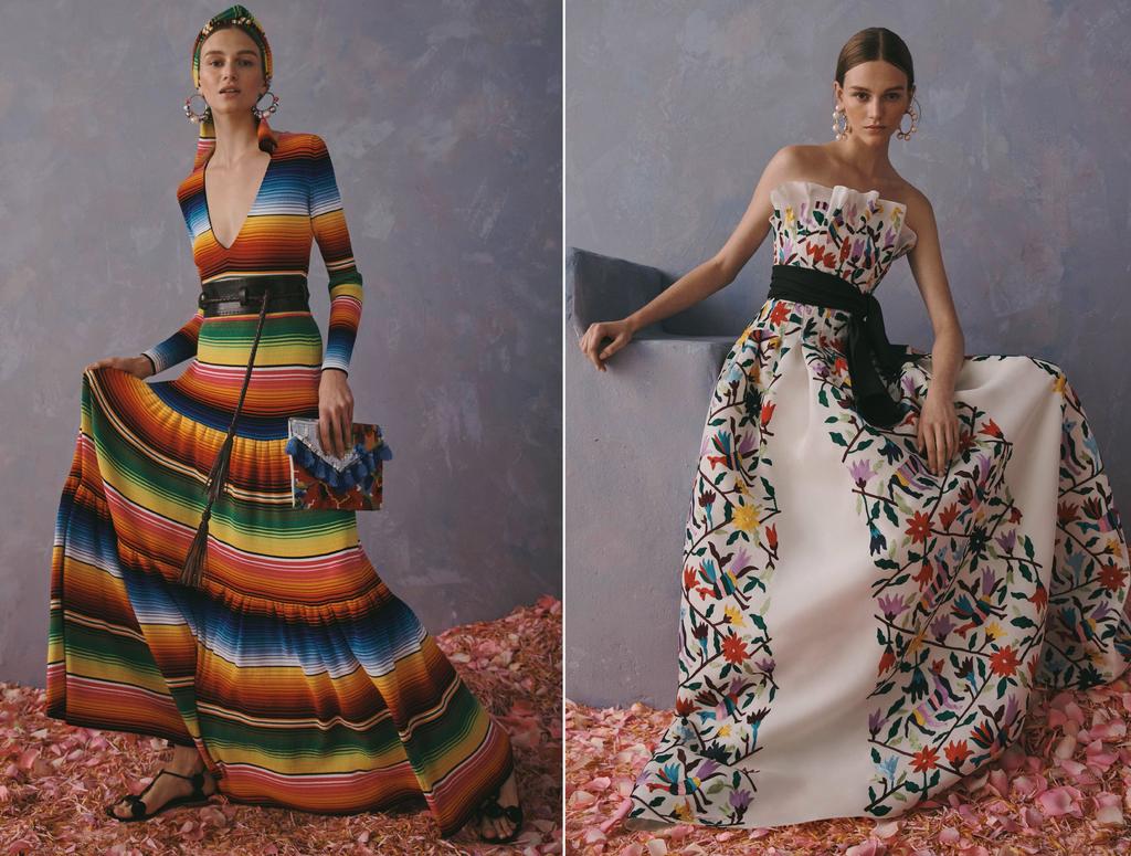 Vestidos. En la imagen se pueden apreciar dos de los vestidos que son señalados como parte del plagio por la casa de moda. (EFE)