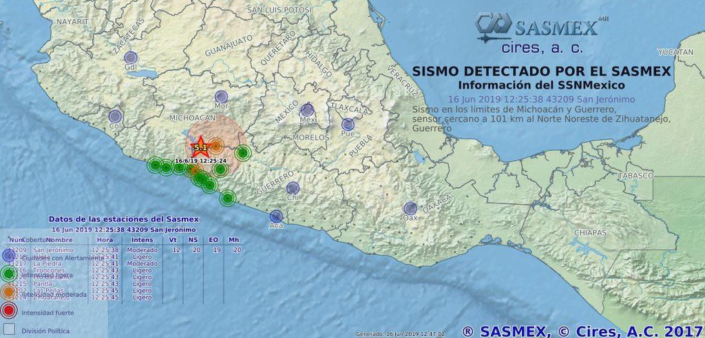 El sismo magnitud 5.1 registrado al mediodía de este domingo en la zona de la Tierra Caliente michoacana, no dejó afectaciones en ninguno de los 113 municipios de la entidad, informó la Coordinación Estatal de Protección Civil. (ARCHIVO)