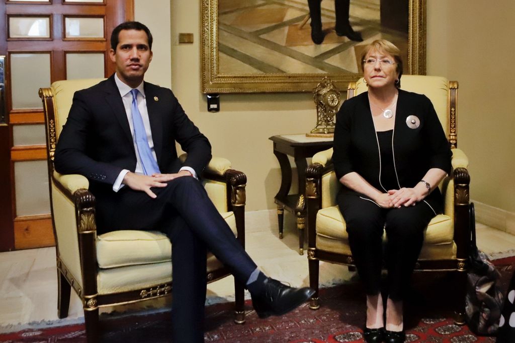 La comisionada de Naciones Unidas, Michelle Bachelet, se reunió con Juan Guaidó en Venezuela.