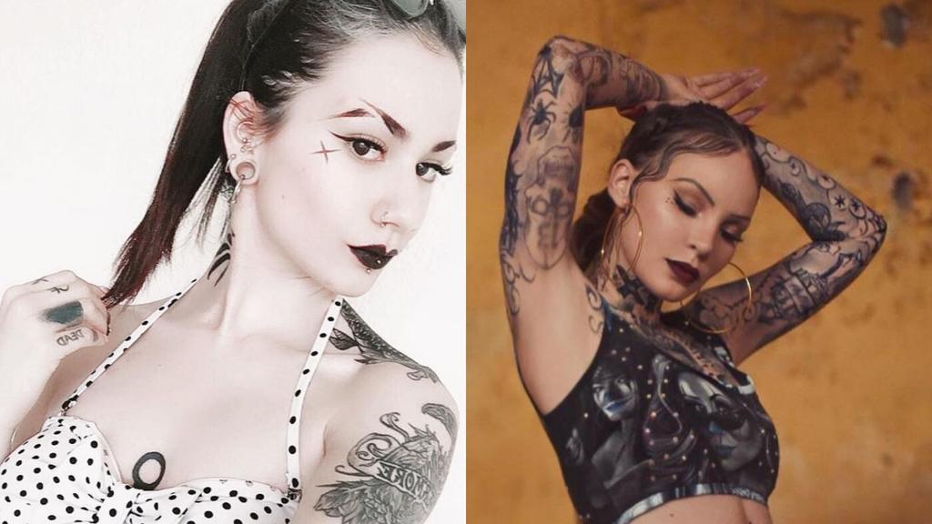 Después de que la cantante Belinda marcara tendencia tatuándose temporalmente el cuerpo, Matilda, 'La Muerta' dijo que ella es la maestra en este arte. (ESPECIAL)