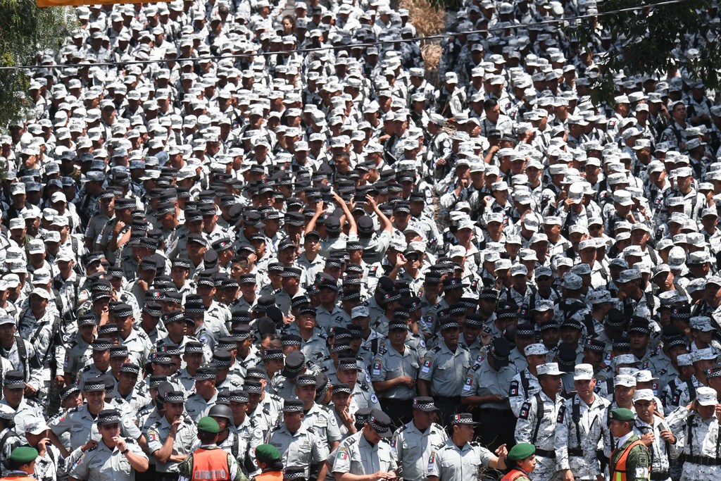 Este domingo 30 de junio de 2019, en las instalaciones del Campo Marte, el presidente Andrés Manuel López Obrador encabezó el despliegue formal de 70 mil elementos de la Guardia Nacional. (EL UNIVERSAL)