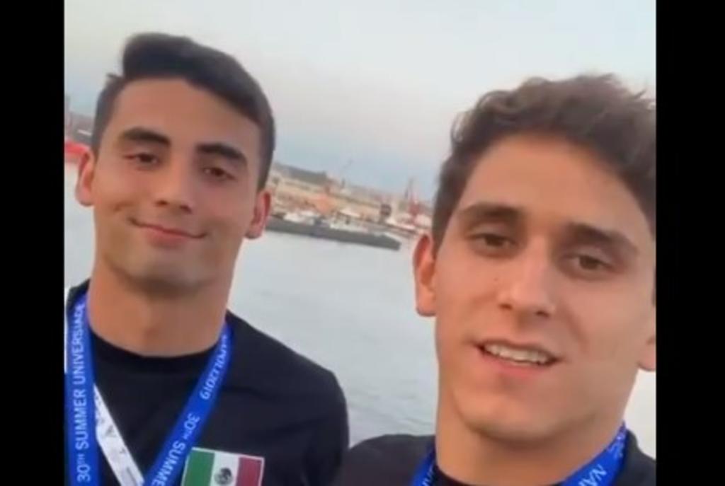 Este viernes el par de Andrés Villarreal y Diego Balleza se quedó con la presea de plata en la Universiada Mundial Nápoles 2019. (ESPECIAL)