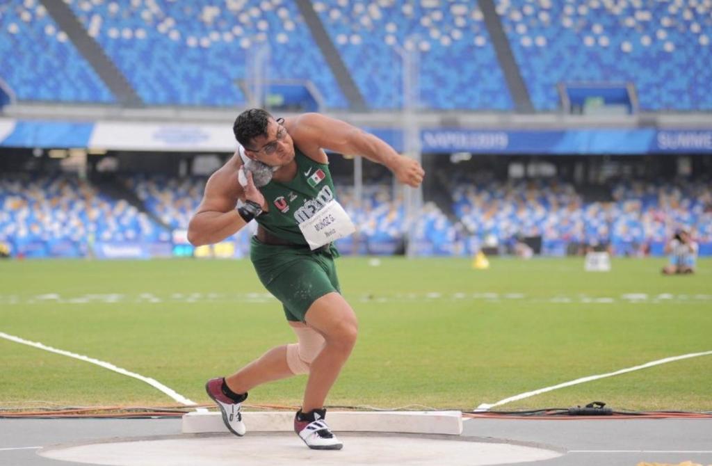 Muñoz Galarza envió el artefacto a 20.45 metros y se quedó a cuatro centímetros del medallista de plata, el estadounidense Andrew Joseph Liskowitz. (ESPECIAL)