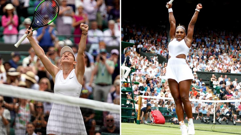 Simona Halep y Serena Williams ya se encuentran en las semifinales del Campeonato de Wimbledon. (EFE)
