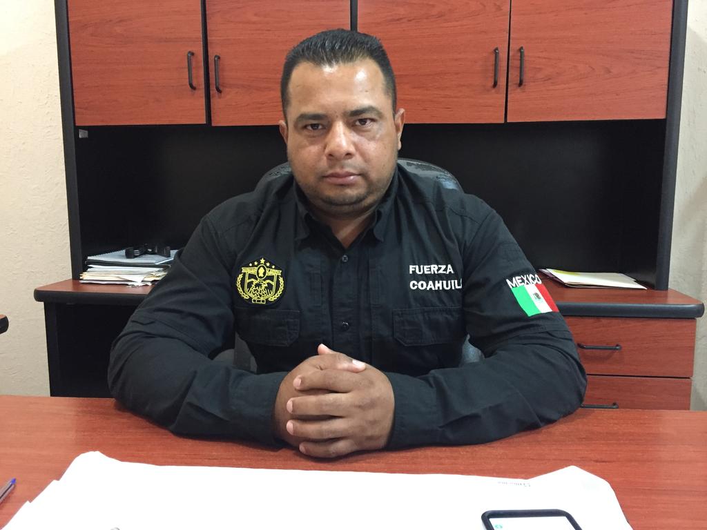Jorge Alberto Aguilar, director de Seguridad Pública Municipal de Matamoros, informó que se encuentran a la espera de las nuevas unidades que se adquirirán con la primera ministración del Fortaseg que será de siete millones 323 mil pesos. (ARCHIVO)
