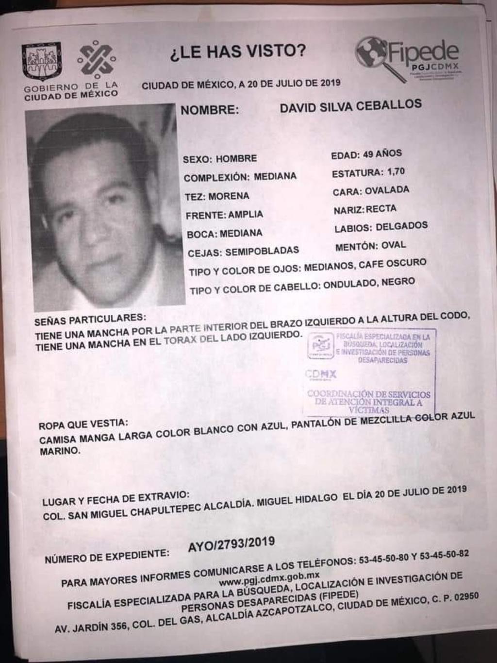 David Silva Ceballos, presidente del PAN en la alcaldía de Miguel Hidalgo fue reportado como desaparecido desde este sábado. (TWITTER)