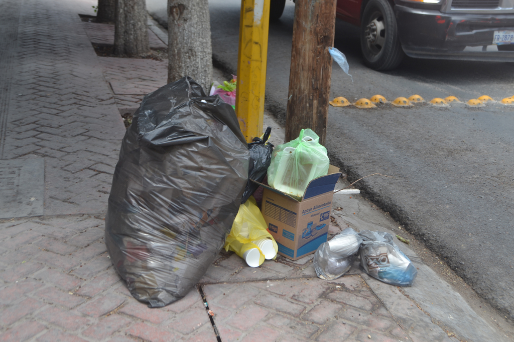 Así se han captado montones de basura en la zona Centro de Lerdo, después del mediodía. (EL SIGLO DE TORREÓN/ANGÉLICA SANDOVAL)