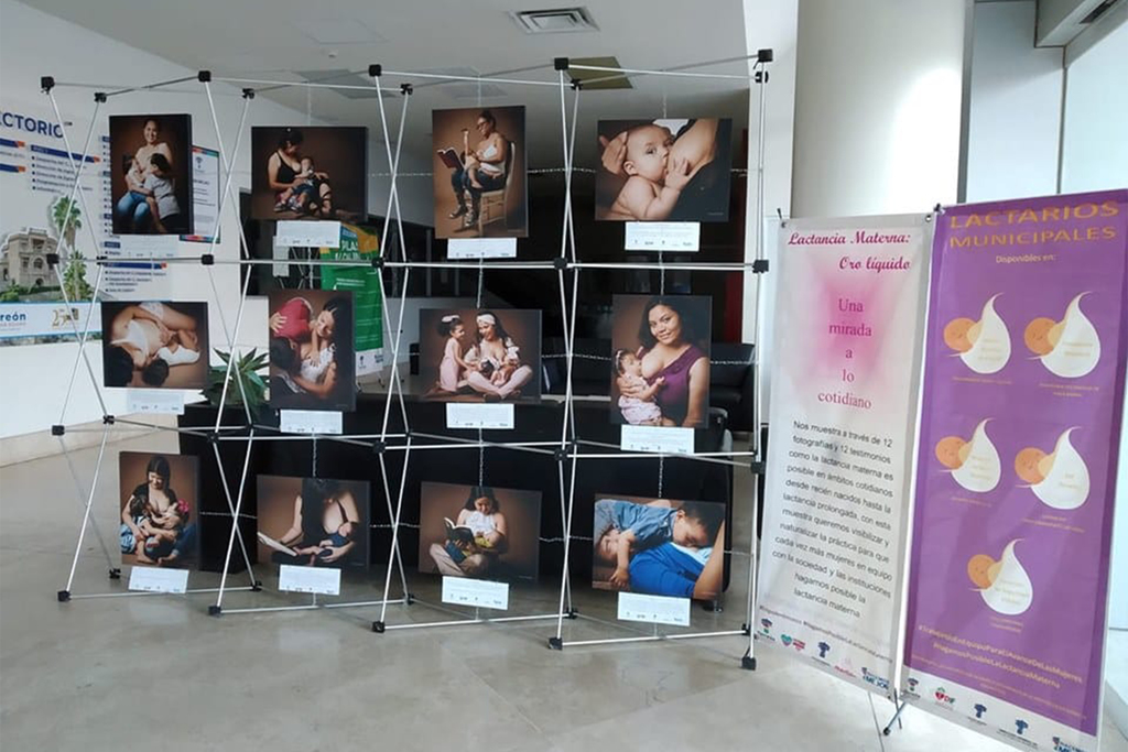 La exposición muestra las fotografías y los testimonios sobre el beneficio de la lactancia materna.