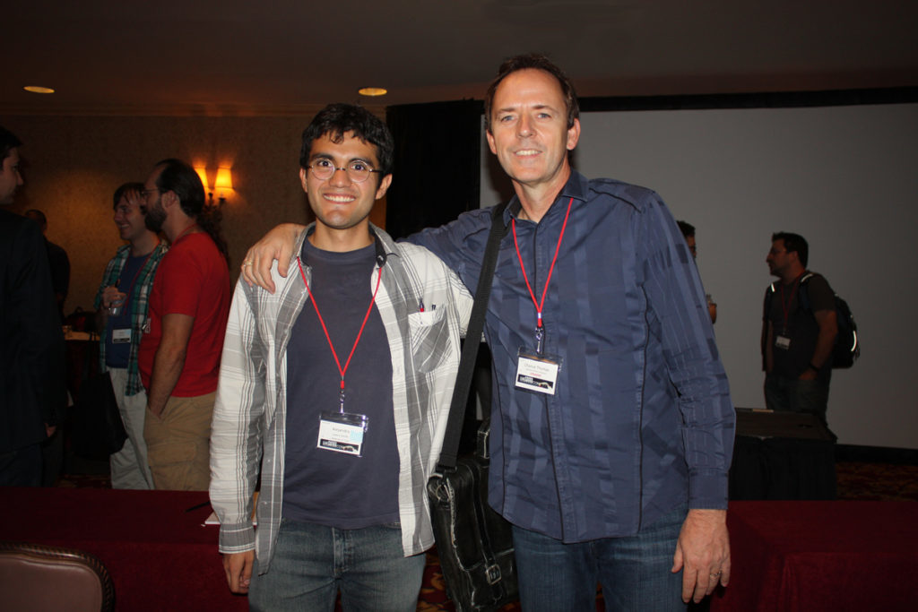 Talento. Alejandro Loaeza (izquierda) junto al compositor Chance Thomas en la conferencia GameSoundCon de Los Ángeles. (CORTESÍA)