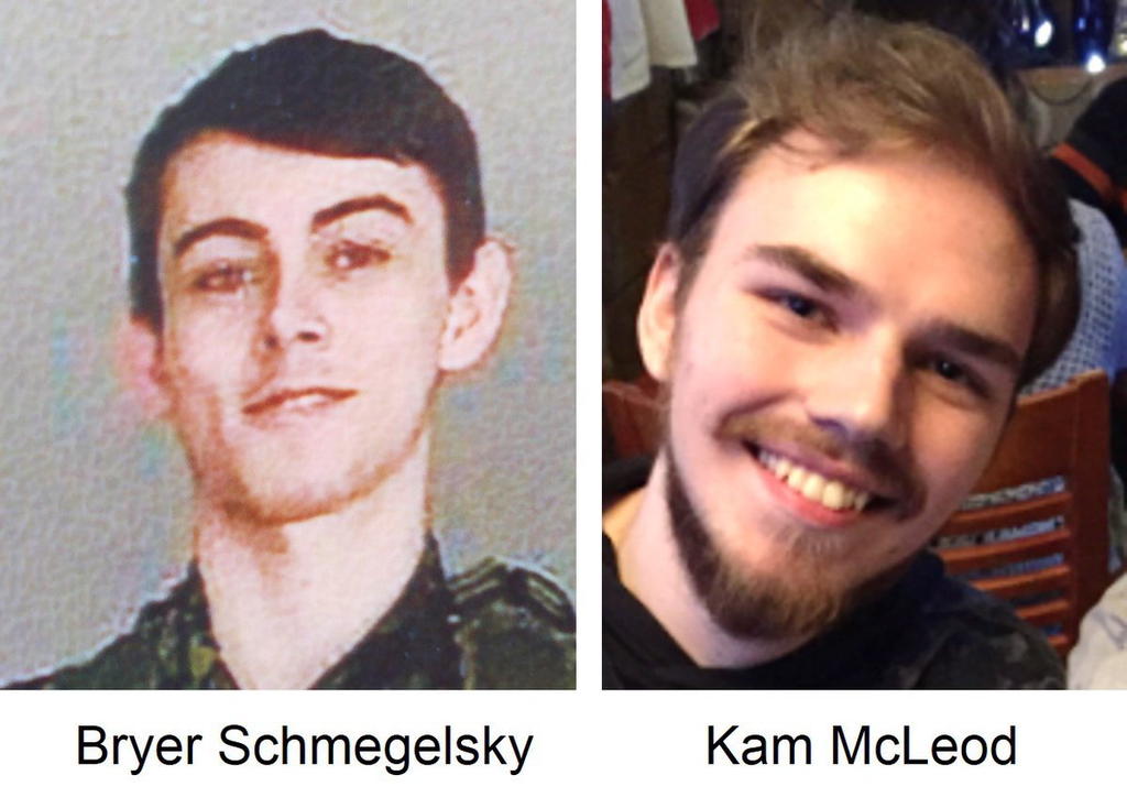 Fuentes de las familias de los dos jóvenes, Bryer Schmegelsky, de 19 años, y Kam McLeod, de 18, revelaron al periódico que la Policía Montada de Canadá ha compartido con ellos 30 segundos de un video que los jóvenes grabaron en su teléfono celular. (ARCHIVO)