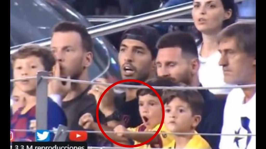 Esta no es la primera vez que Mateo Messi celebra las anotaciones del equipo rival de su papá. (ESPECIAL)