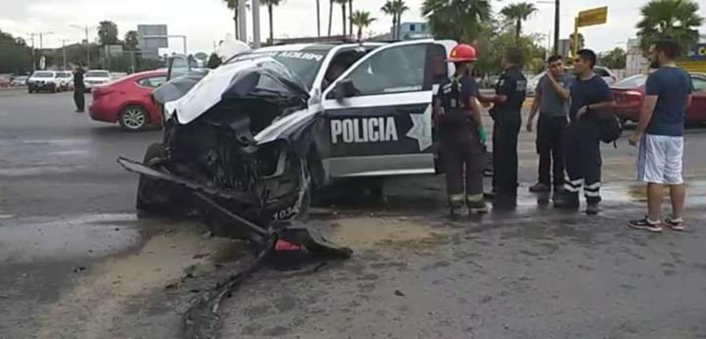 El sábado por la tarde se registró el accidente entre dos patrulla, una de la Policía Municipal de Ciudad Frontera y otra de Fuerza Coahuila. (EL SIGLO COAHUILA)