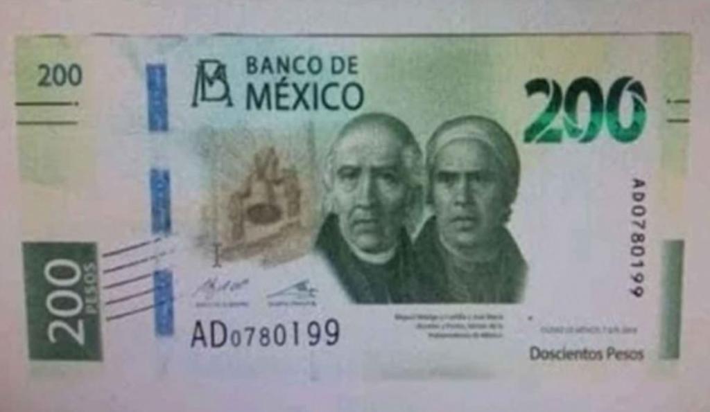 Un diseño que conserva los tonos verdes pero sin el retrato de Sor Juana Inés de la Cruz, es el que tendrá el nuevo billete de 200 pesos que circulará próximamente en el país. (ARCHIVO)