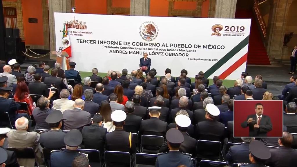 Frente a al menos 500 invitados, el presidente Andrés Manuel López Obrador ofrecerá su Primer Informe de Gobierno, que corresponde a los primeros nueve meses de su administración. (ESPECIAL)