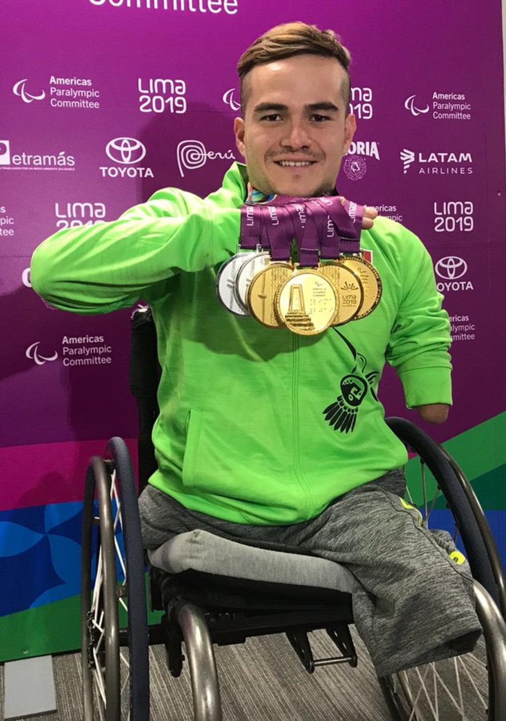 El nadador mexicano Gustavo Sánchez ganó cuatro medallas de oro y dos de plata en los Juegos Parapanamericanos de Lima 2019, donde México finalizó en el tercer lugar del medallero. (CORTESÍA) 