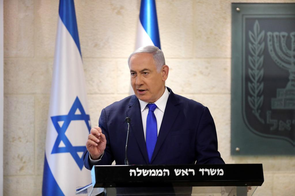 En rueda de prensa, el jefe de Ejecutivo informó de que Israel descubrió la existencia de otra instalación para desarrollar armamento nuclear que era desconocida, situada en la zona iraní de Abadeh. (EFE)
