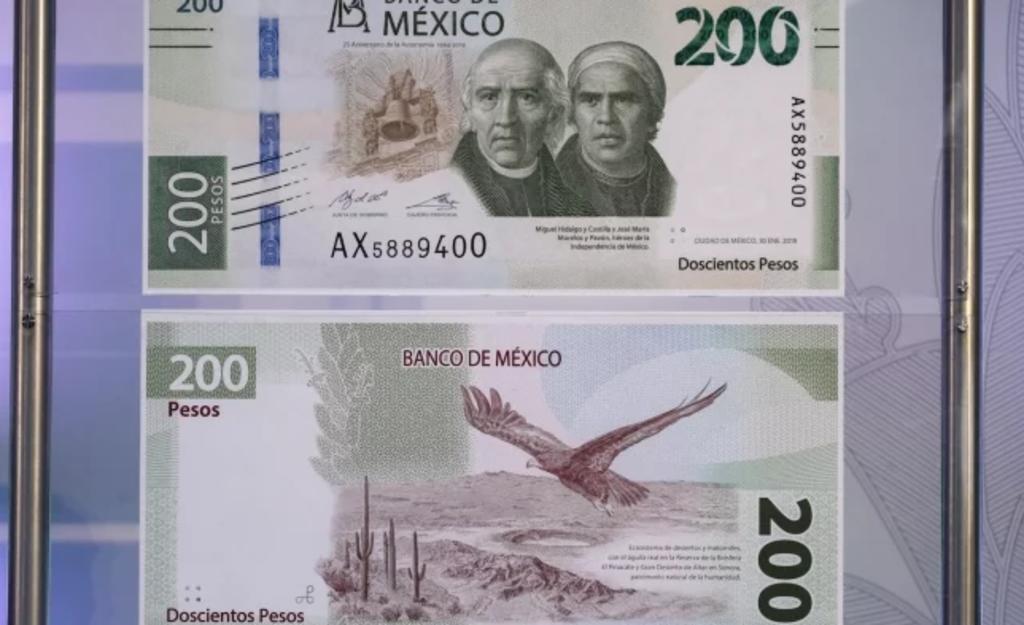 El único en polímero (plástico) será el de 50 pesos, alusivo a la fundación de México, a Tenochtitlán y el ajolote y una planta de maíz. (ARCHIVO)