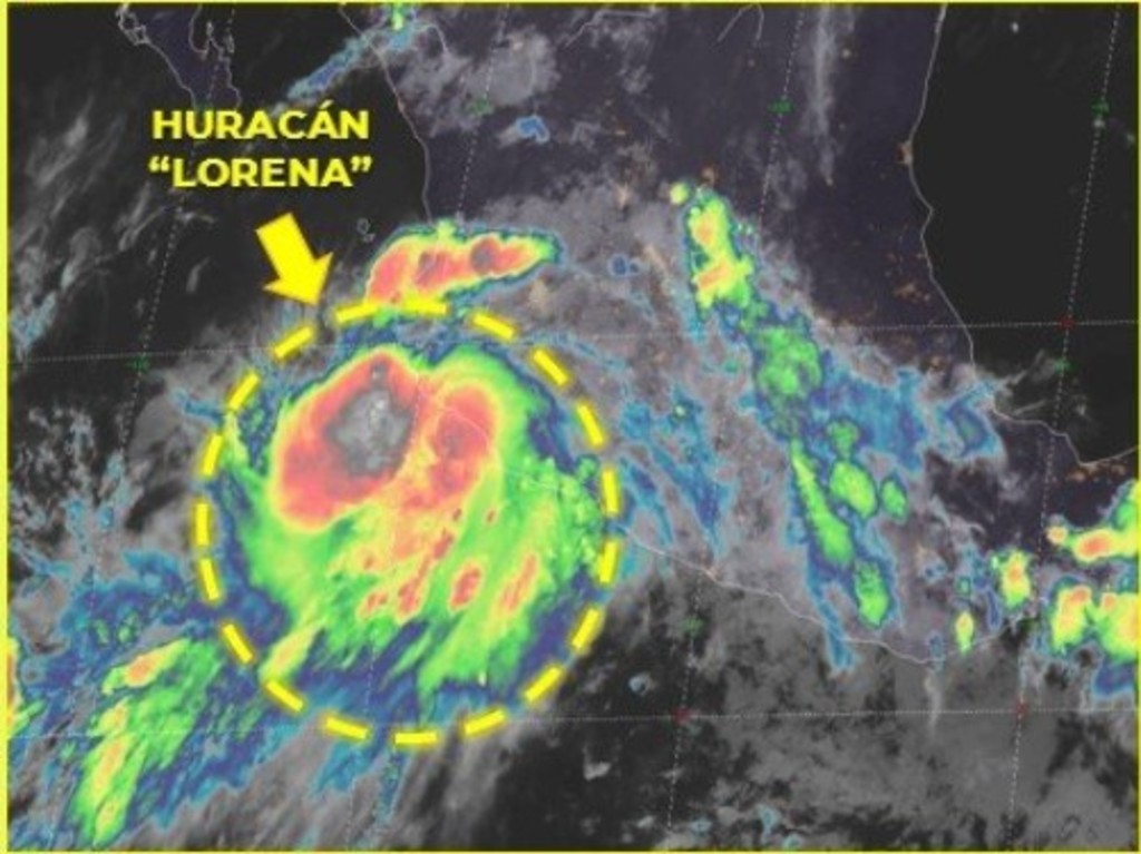 'Lorena' se intensificó este miércoles a huracán categoría 1. (ESPECIAL)