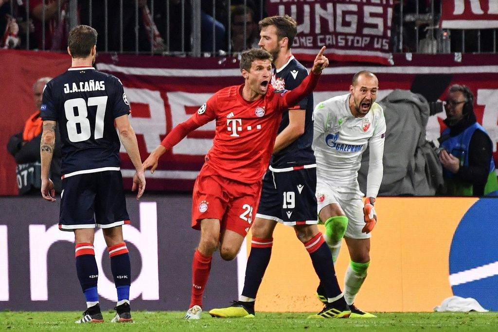 Thomas Mueller celebra tras marcar el tercer tanto del partido. (EFE)