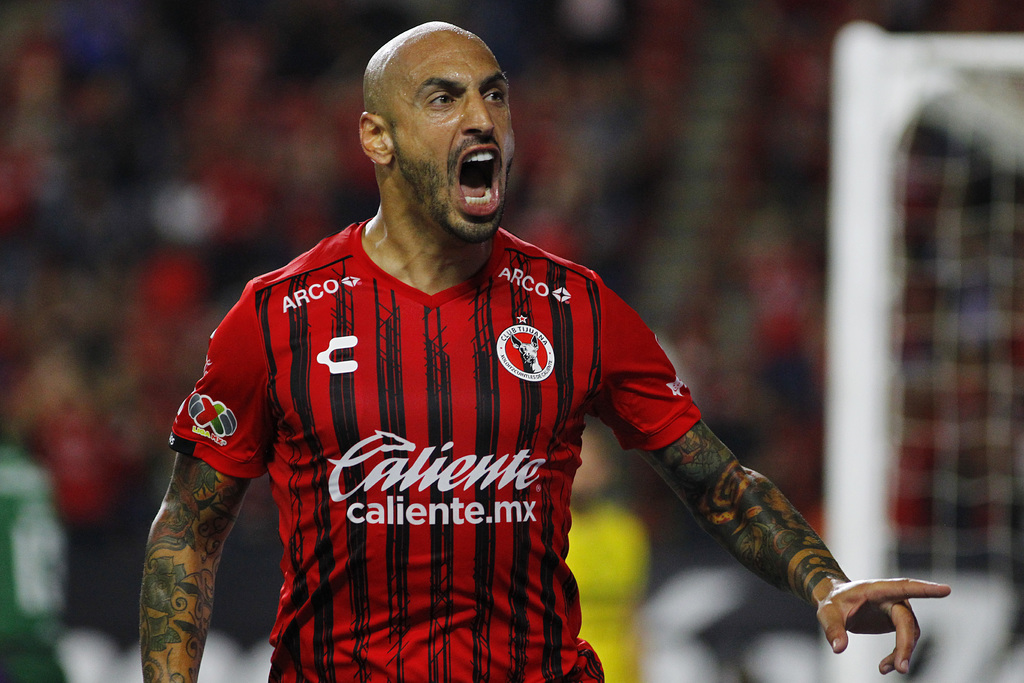 Ariel Nahuelpán marcó el segundo gol de los tijuanenses en casa con lo que afianzaron la victoria ante Monarcas. (JAM MEDIA)