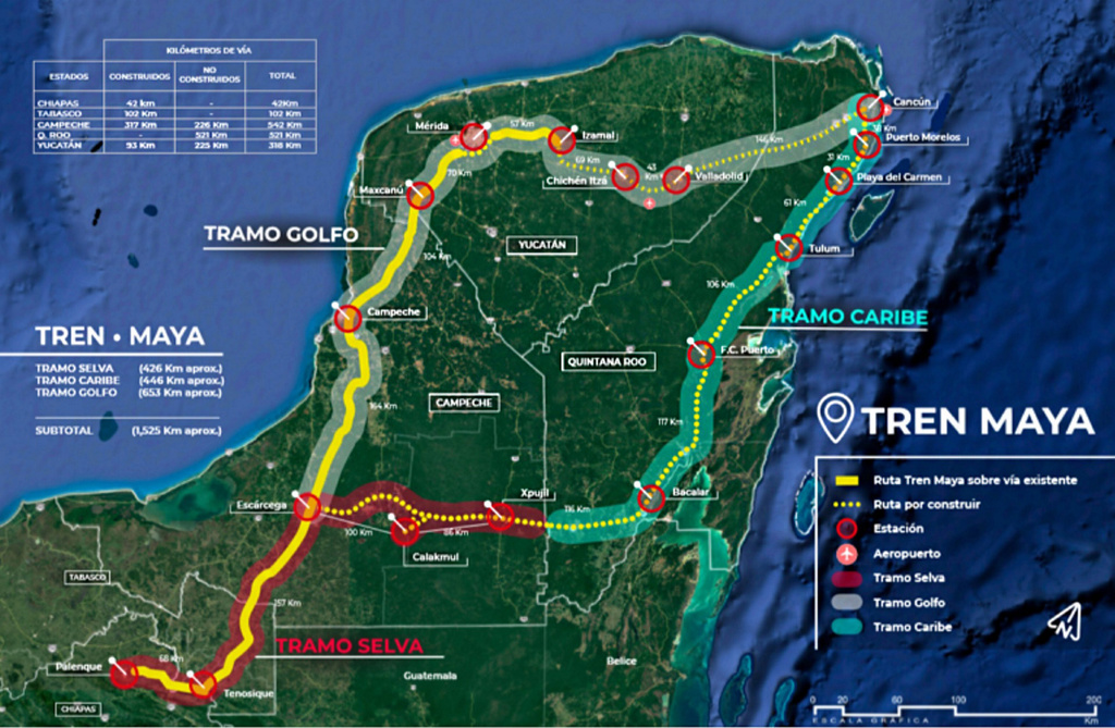 La propuesta del Tren Maya es que tenga cinco estaciones.