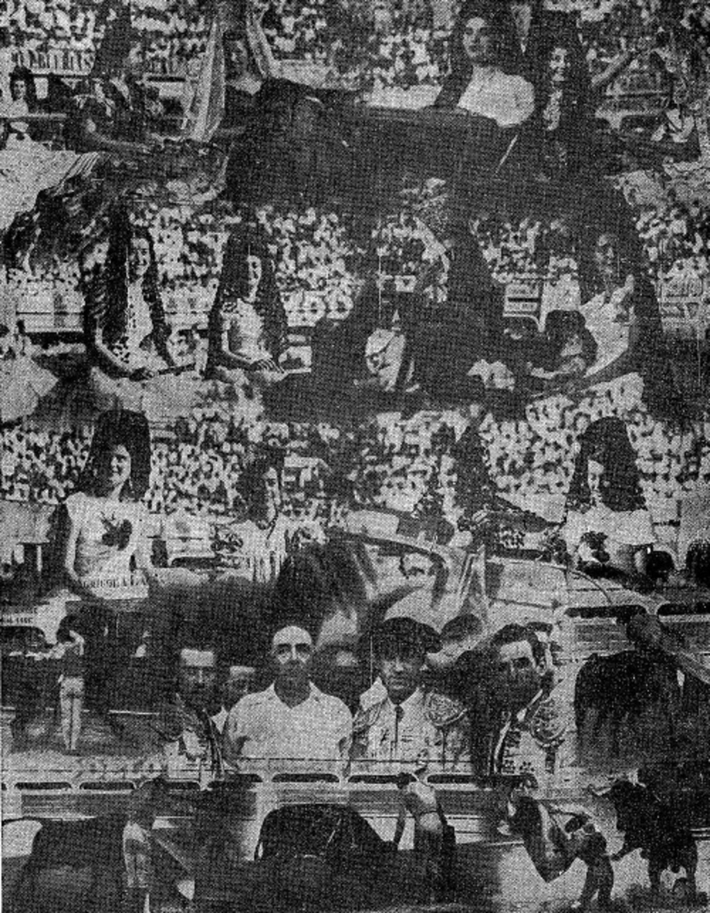 Composición fotográfica del colaborador Enrique Rivera para El Siglo de Torreón de la escena de la memorable corrida de Covadonga en 1952.