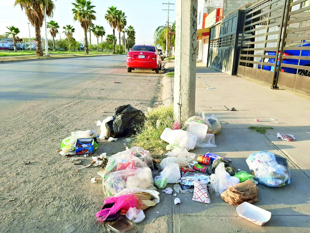 Vecinos se quejan de que no tienen recolección de basura desde la semana pasada. Así se encuentran los desechos en la calle. (YOLANDA RÍOS)