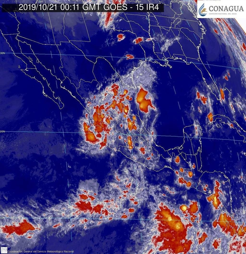 El Servicio Meteorológico Nacional (SMN) pronosticó para este lunes lluvias de diferente intensidad y vientos en varias entidades de México, la cuales serán ocasionadas por el frente frío número 6, la onda tropical número 45 y los remanentes de 'Priscilla'. (TWITTER)