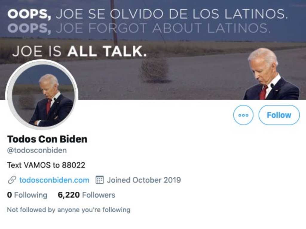 La campaña de Trump compró el dominio de internet 'Todos con Biden', para burlarse de la iniciativa latina de Joe Biden. (ESPECIAL)