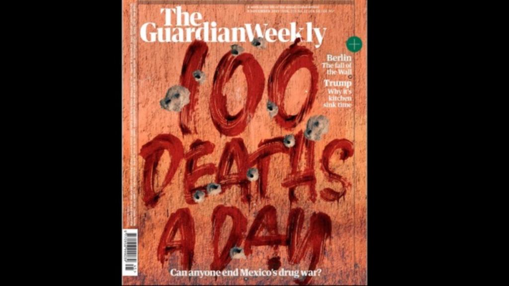 México, señala la revista The Guardian, es testigo de 'casi 100 asesinatos relacionados con bandas ligadas a las drogas todos los días'.