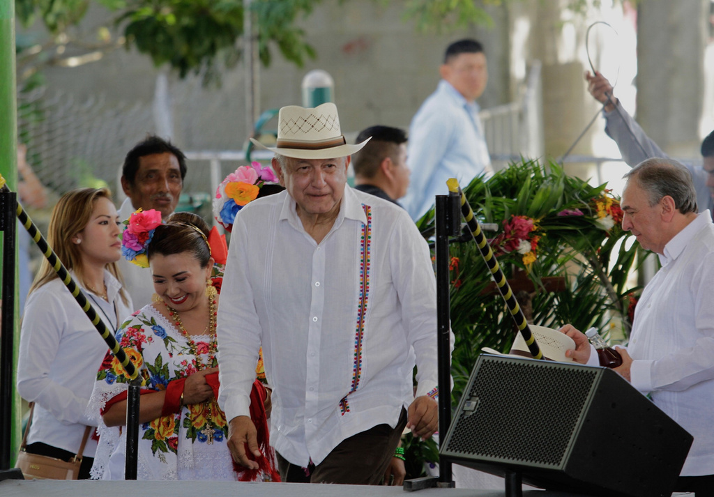 El presidente Andrés Manuel López Obrador encabeza diálogo con los pueblos mayas peninsulares. (NOTIMEX)